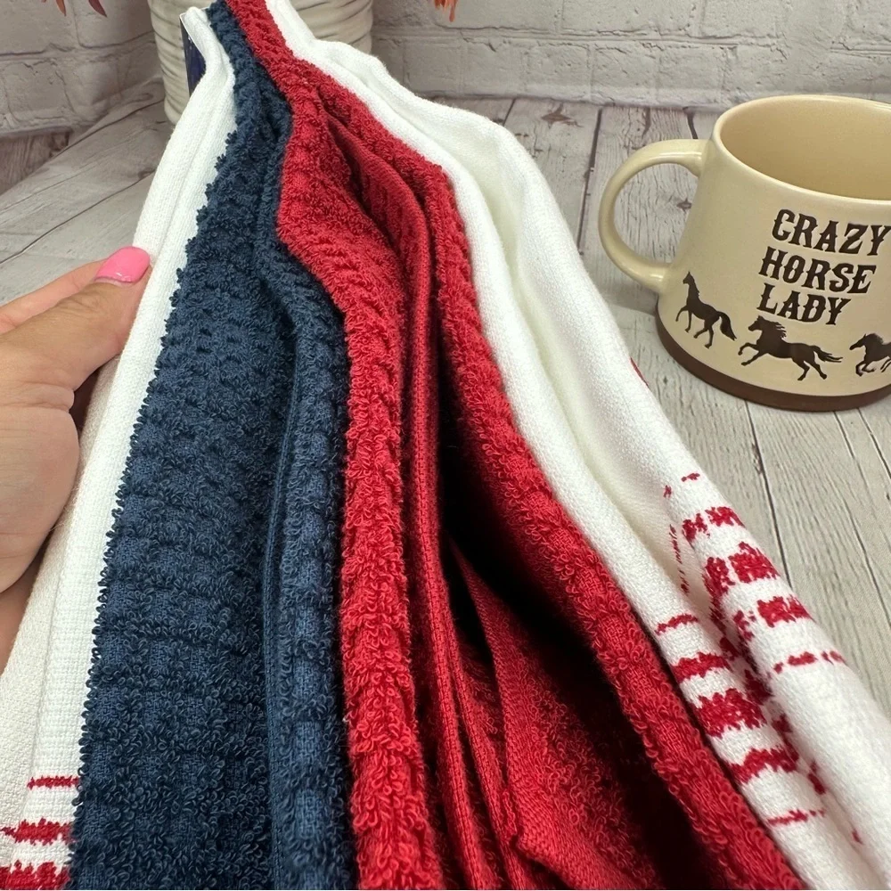NWT western All American Kitchen Towel Set & 18oz mug Crazy horse lady cowgirl